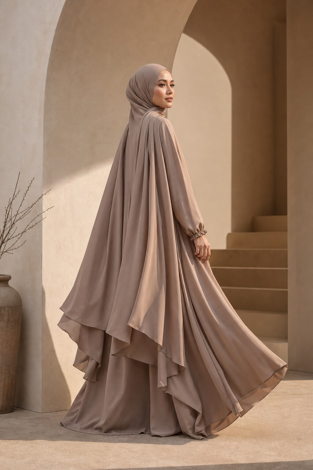 Kain abaya Meraya yang jatuh anggun